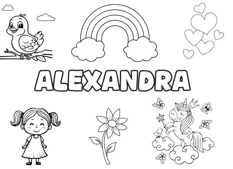 prenom alexandra - dessin gratuit &agrave; imprimer