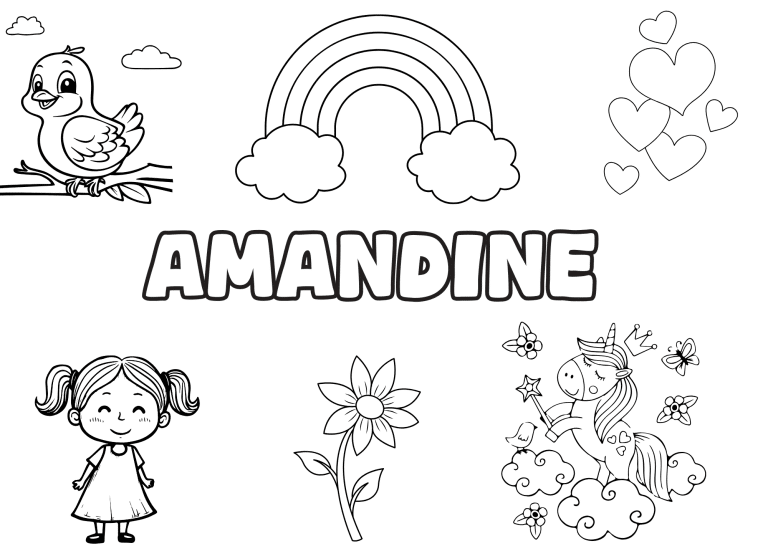 prenom amandine - dessin gratuit &agrave; imprimer