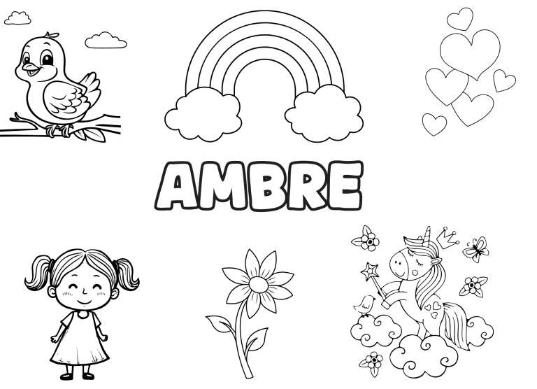 Coloriage prenom ambre - dessin gratuit &agrave; imprimer