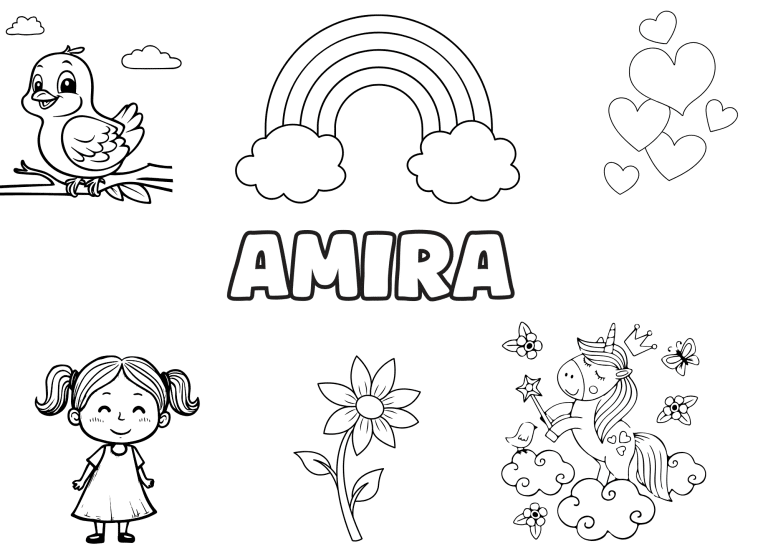 Coloriage prenom amira - dessin gratuit &agrave; imprimer