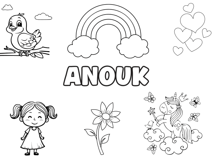 Coloriage prenom anoux - dessin gratuit &agrave; imprimer