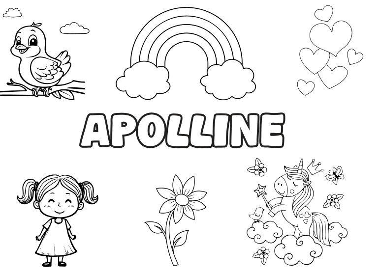 Coloriage prenom appolline - dessin gratuit &agrave; imprimer