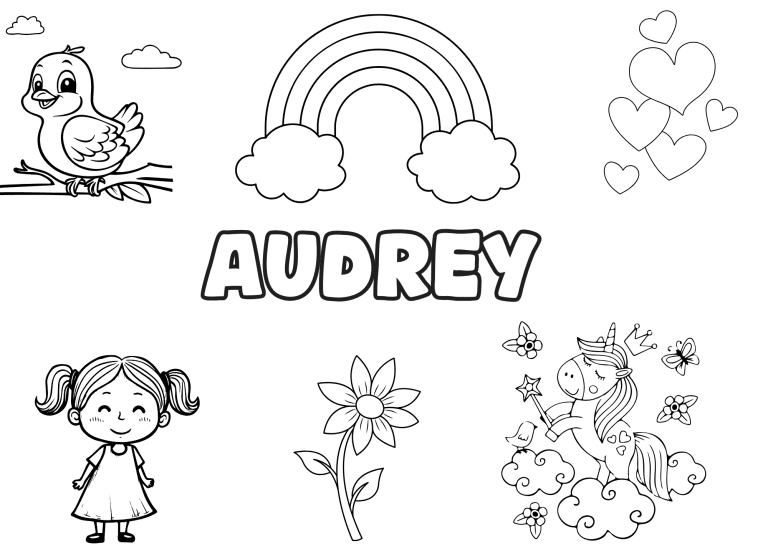 prenom audrey - dessin gratuit &agrave; imprimer