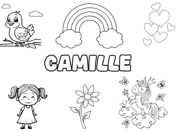 Coloriage prenom camille - dessin gratuit &agrave; imprimer