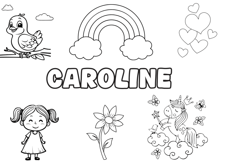 Coloriage prenom caroline - dessin gratuit &agrave; imprimer