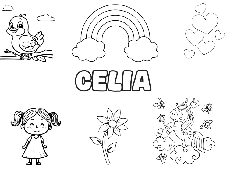 Coloriage prenom celia - dessin gratuit &agrave; imprimer