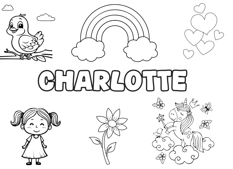 Coloriage prenom charlotte - dessin gratuit &agrave; imprimer
