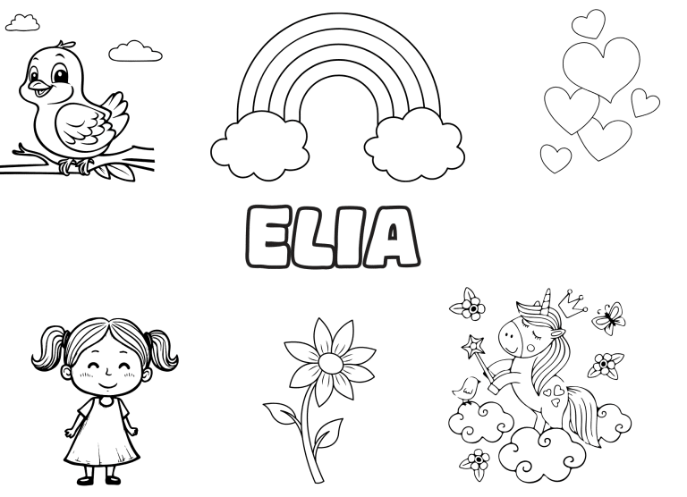 Coloriage prenom elia - dessin gratuit &agrave; imprimer