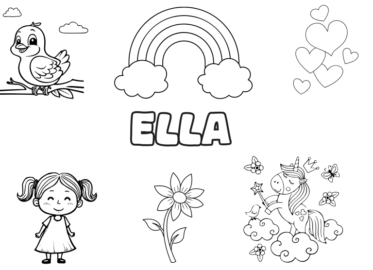 Coloriage prenom ella - dessin gratuit &agrave; imprimer