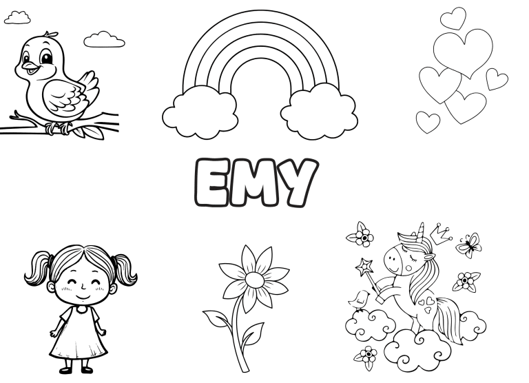Coloriage prenom emy - dessin gratuit &agrave; imprimer