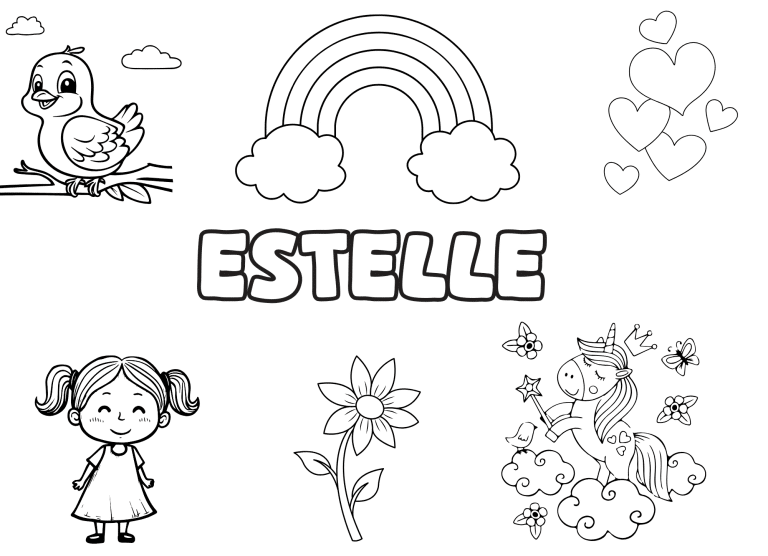 prenom estelle - dessin gratuit &agrave; imprimer