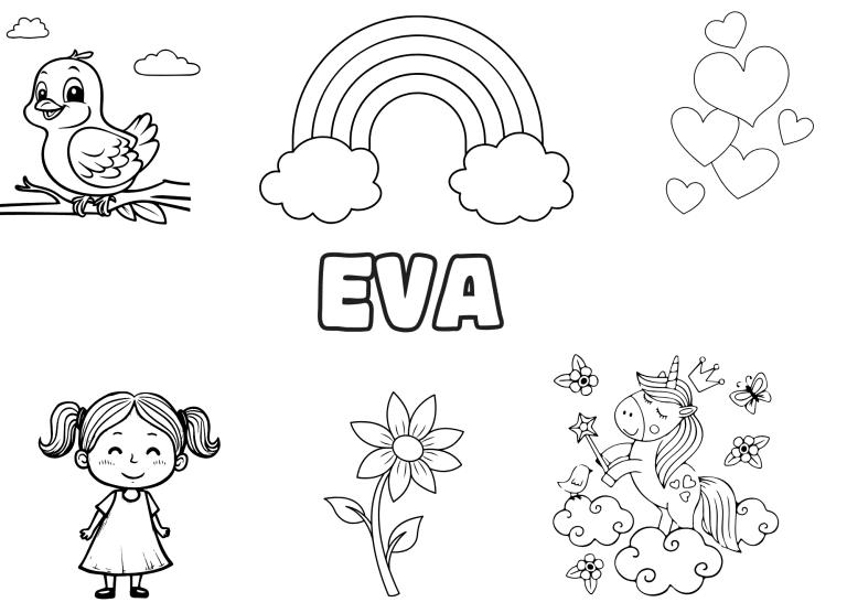 Coloriage prenom eva - dessin gratuit &agrave; imprimer