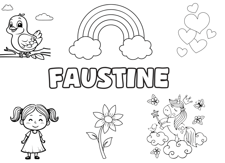 Coloriage prenom faustine - dessin gratuit &agrave; imprimer