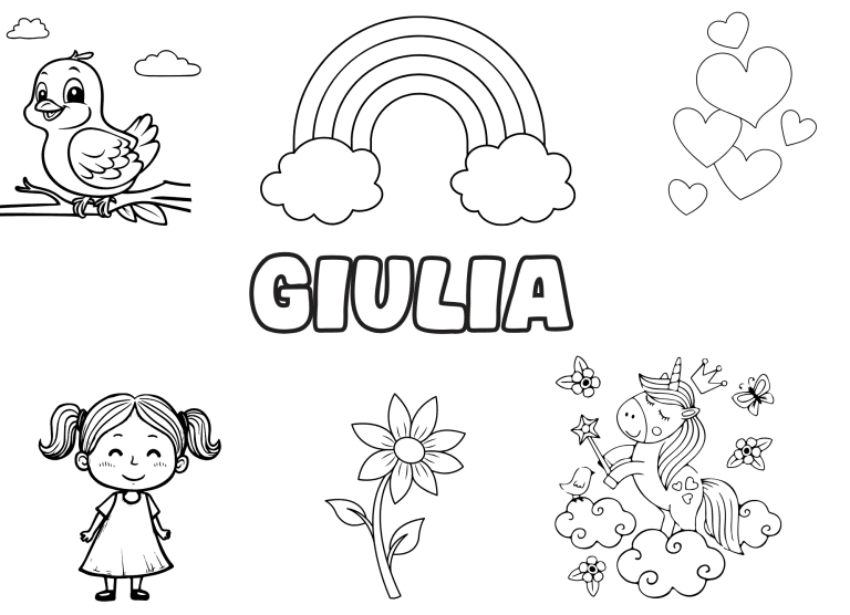 Coloriage prenom giulia - dessin gratuit &agrave; imprimer