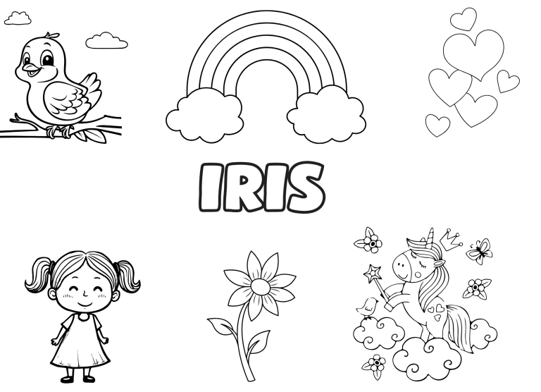 Coloriage prenom iris - dessin gratuit &agrave; imprimer