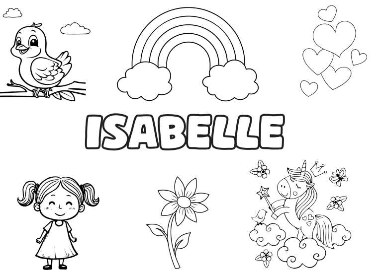 prenom isabelle - dessin gratuit &agrave; imprimer