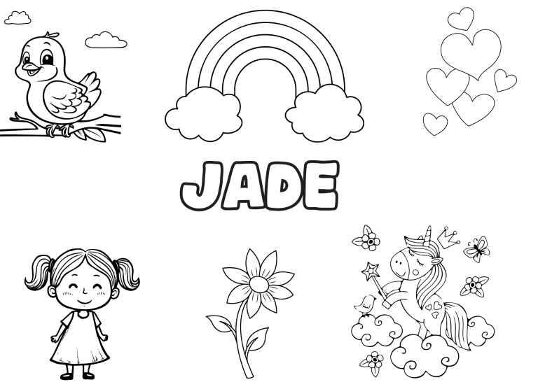 Coloriage prenom jade - dessin gratuit &agrave; imprimer