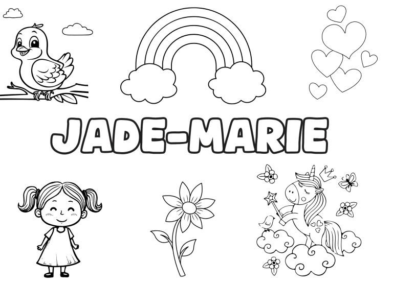 Coloriage prenom jade marie - dessin gratuit &agrave; imprimer