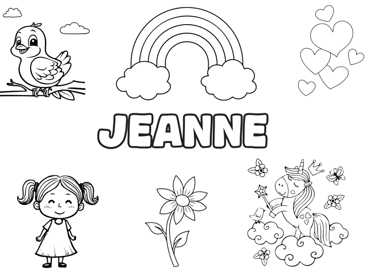 Coloriage prenom jeanne - dessin gratuit &agrave; imprimer