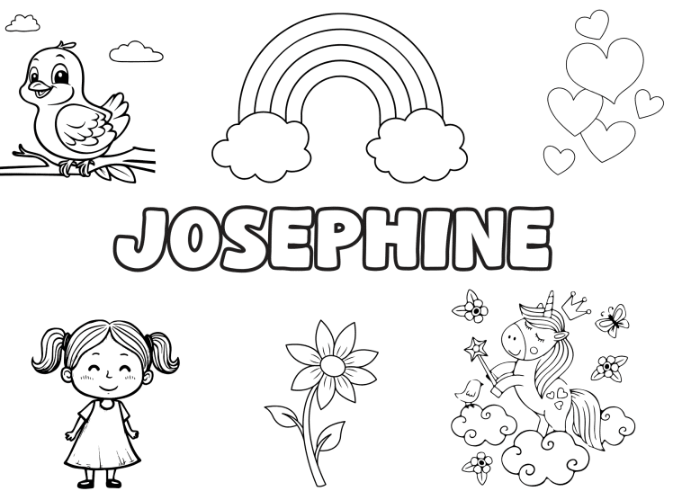 Coloriage prenom jos&eacute;phine - dessin gratuit &agrave; imprimer