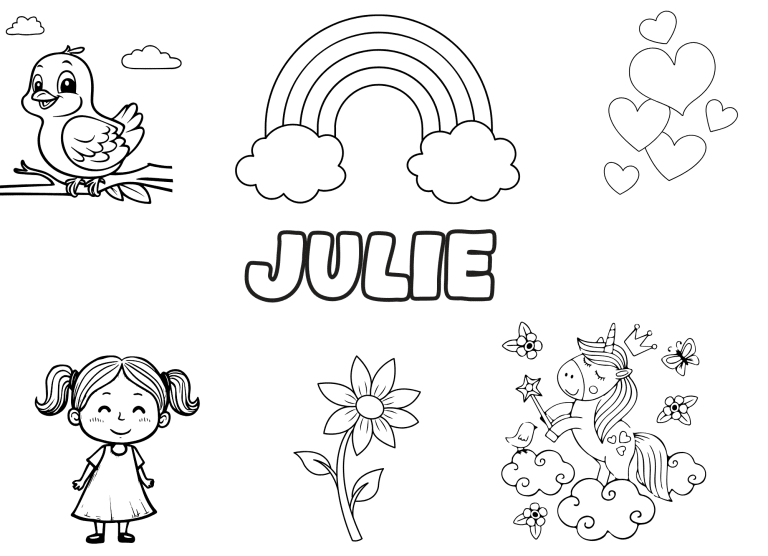 prenom julie - dessin gratuit &agrave; imprimer