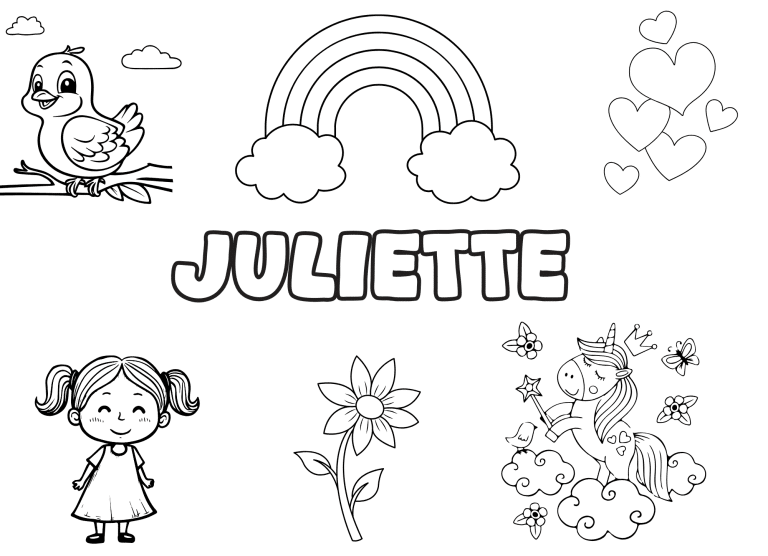 Coloriage prenom juliette - dessin gratuit &agrave; imprimer