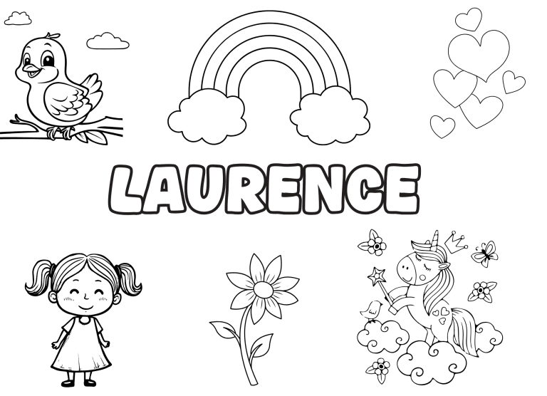 Coloriage prenom laurence - dessin gratuit &agrave; imprimer