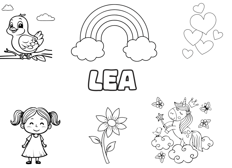 Coloriage prenom lea - dessin gratuit &agrave; imprimer