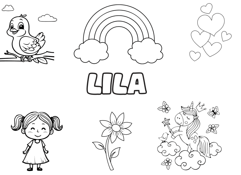 Coloriage prenom lila - dessin gratuit &agrave; imprimer