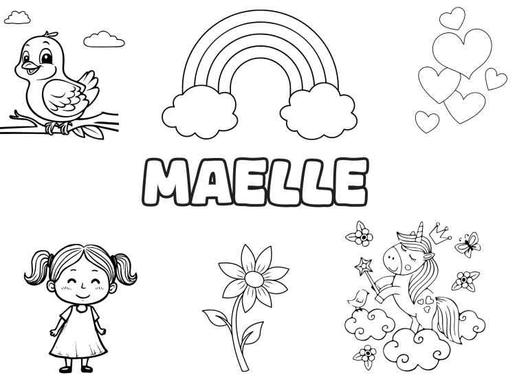 prenom maelle - dessin gratuit &agrave; imprimer