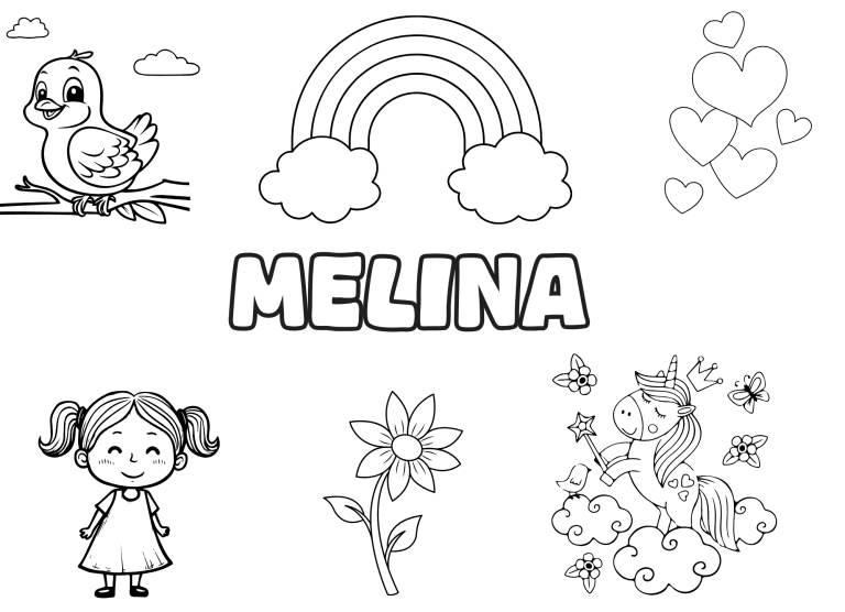 prenom melina - dessin gratuit &agrave; imprimer
