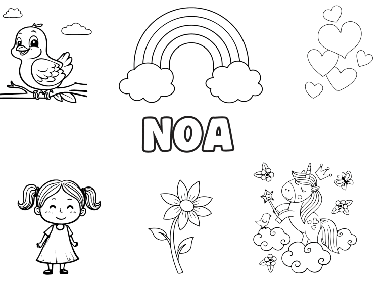 prenom noa - dessin gratuit &agrave; imprimer