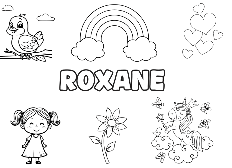prenom roxane - dessin gratuit &agrave; imprimer