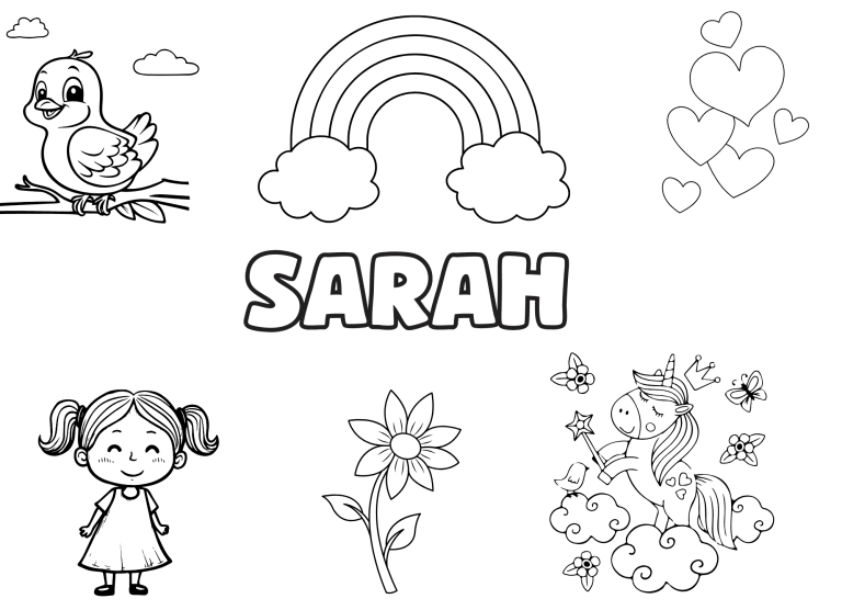 prenom sarah - dessin gratuit &agrave; imprimer