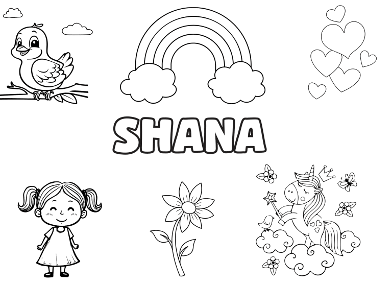 prenom shana - dessin gratuit &agrave; imprimer