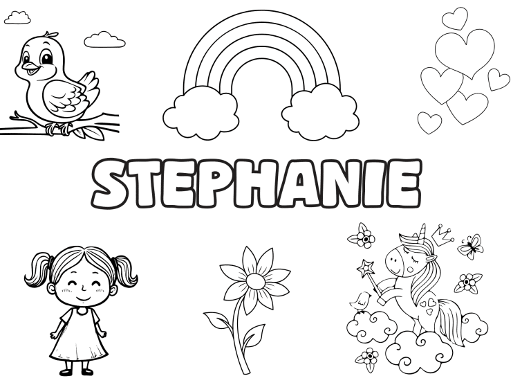 prenom st&eacute;phanie - dessin gratuit &agrave; imprimer