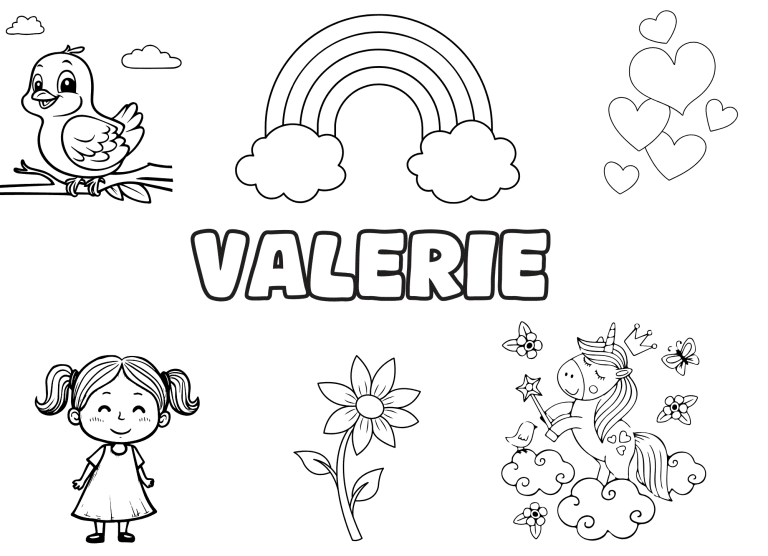 prenom val&eacute;rie - dessin gratuit &agrave; imprimer