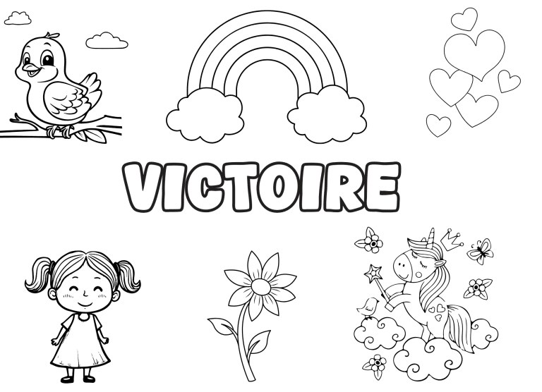 prenom victoire - dessin gratuit &agrave; imprimer