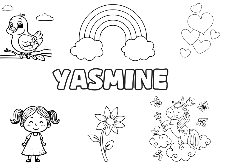 prenom yasmine - dessin gratuit &agrave; imprimer