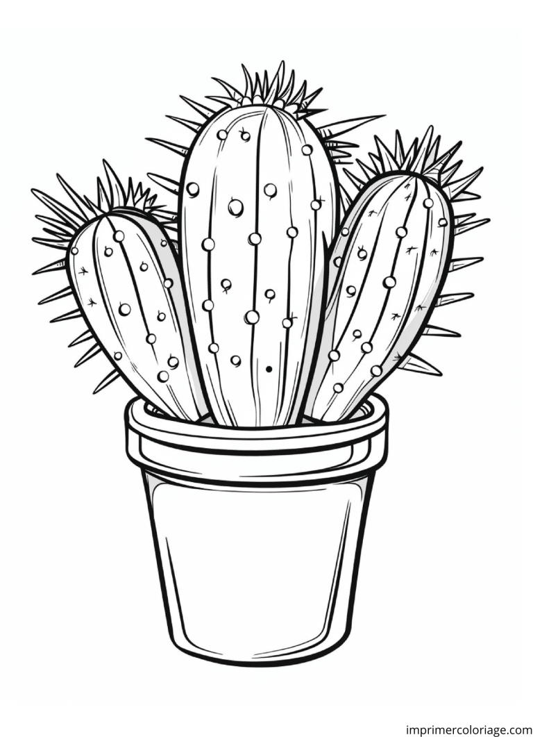 Coloriage cactus adulte à imprimer Coloriage cactus adulte - dessin gratuit à imprimer