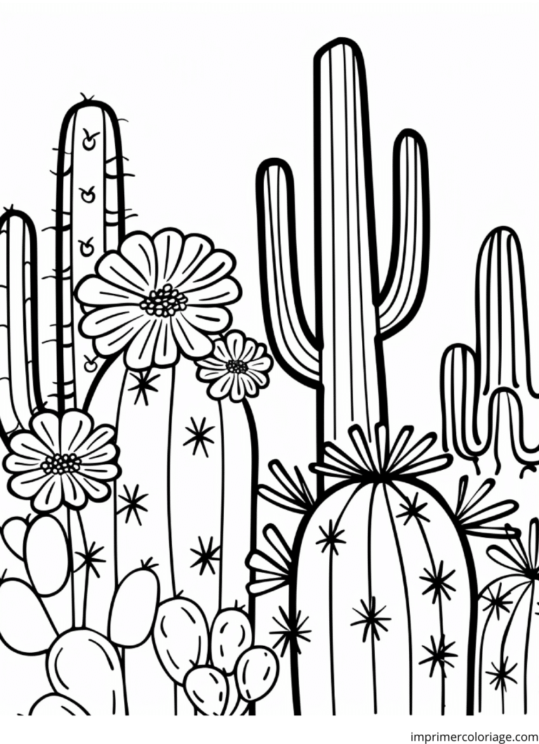 dessin cactus plein à imprimer dessin cactus plein - dessin gratuit à imprimer