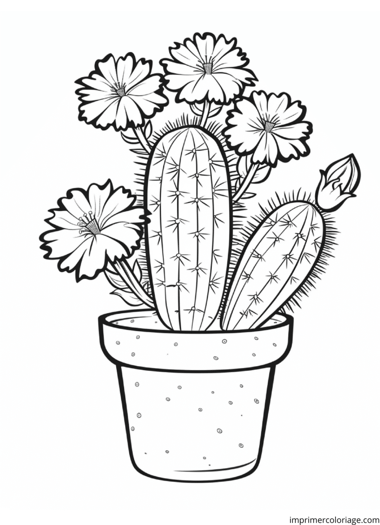 modèle joli fleur de cactus à imprimer modèle joli fleur de cactus - dessin gratuit à imprimer