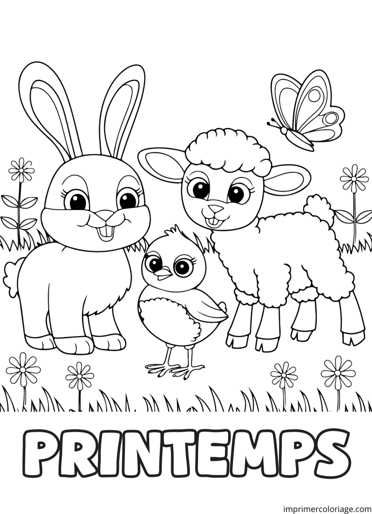 Coloriage animaux printemps - dessin gratuit &agrave; imprimer