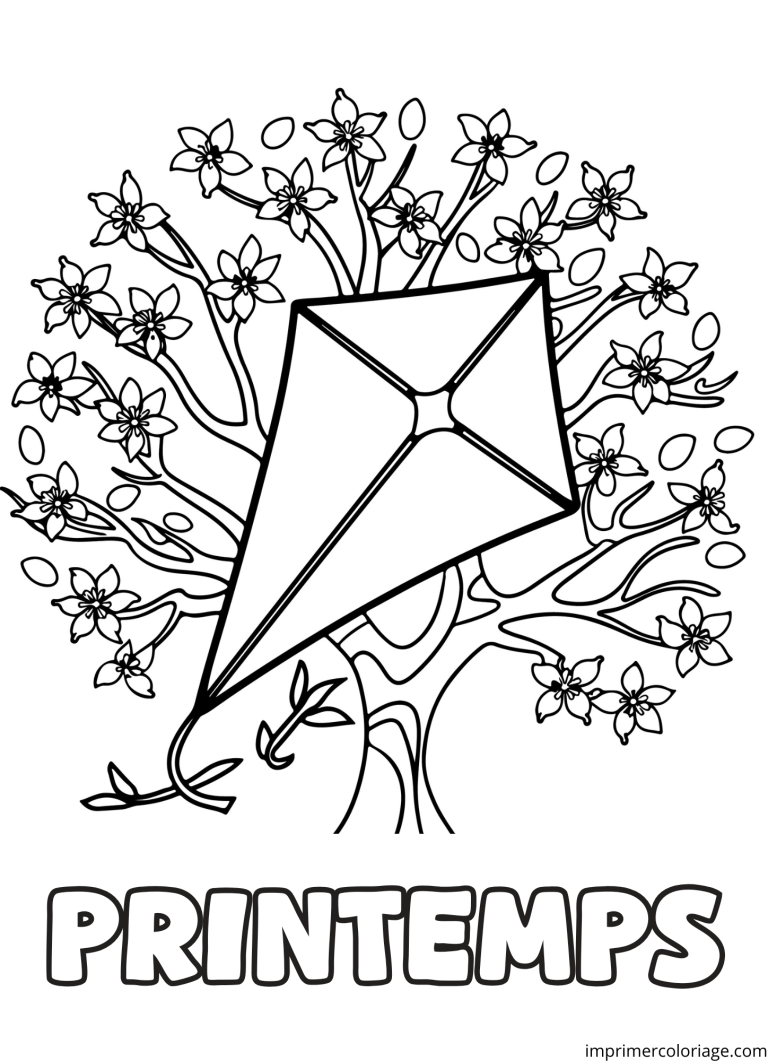 Coloriage arbre cerf volant - dessin gratuit &agrave; imprimer