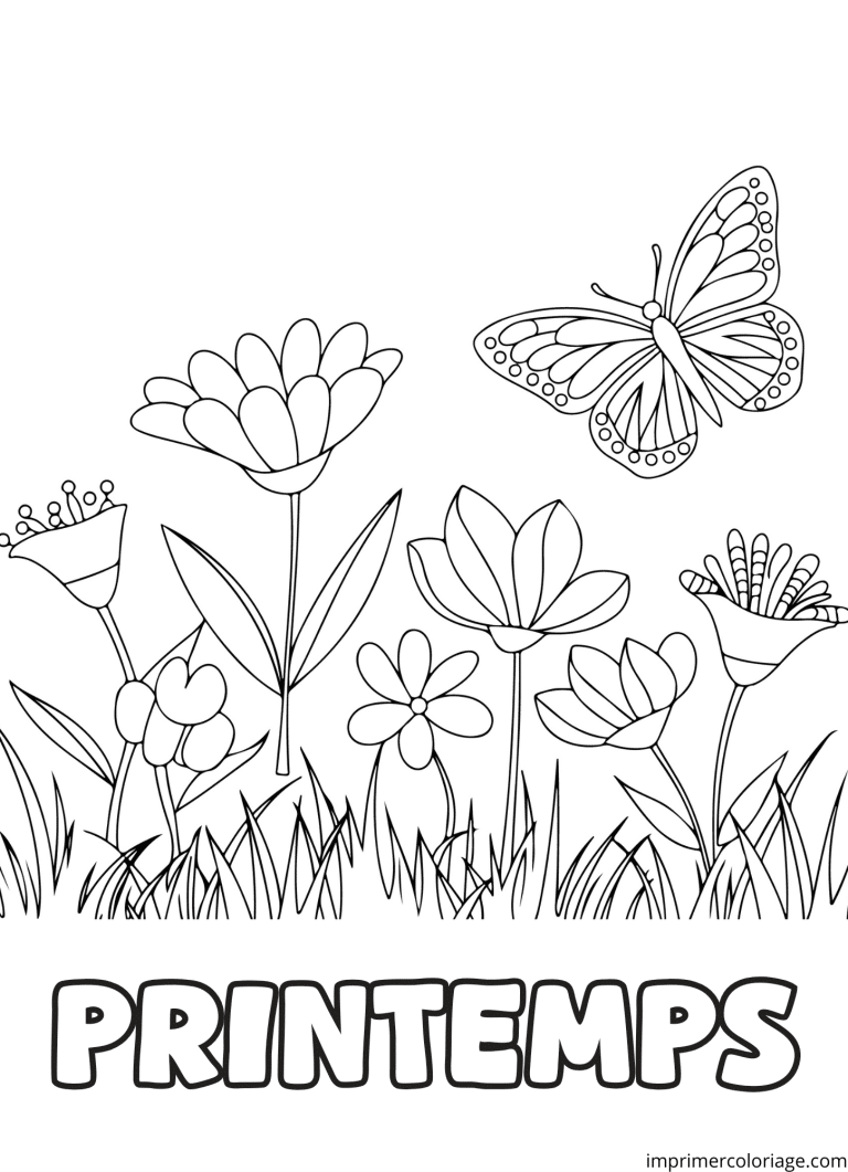 Coloriage fleurs du printemps - dessin gratuit &agrave; imprimer