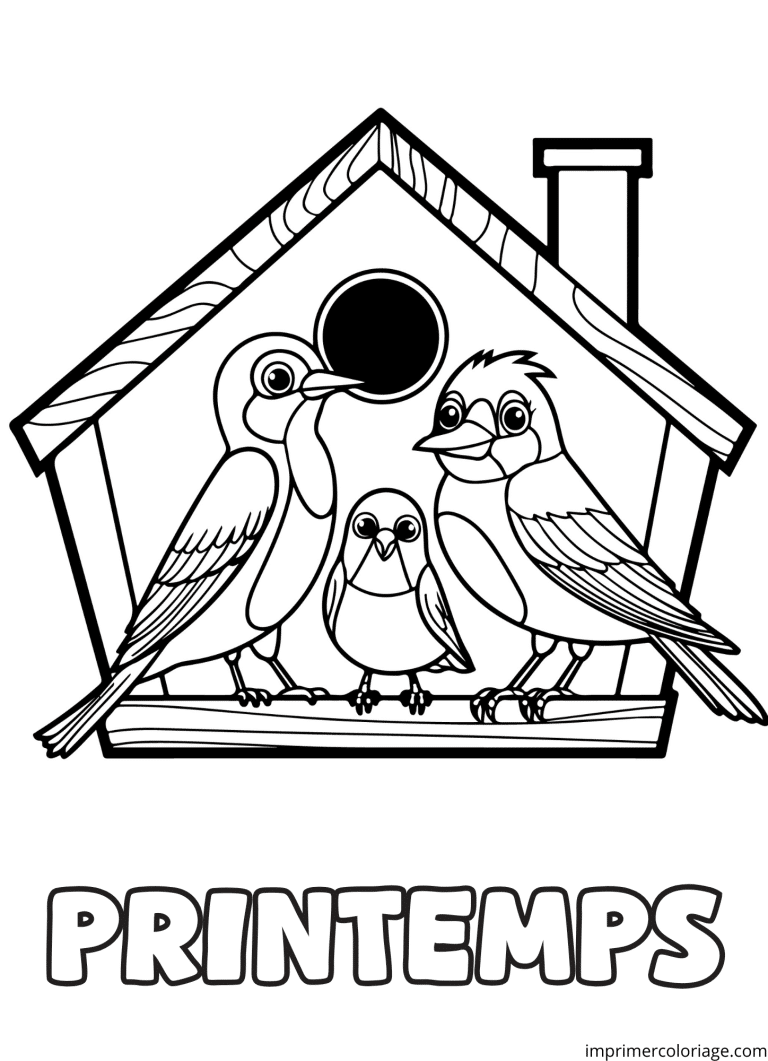 Coloriage hirondelle printemps - dessin gratuit &agrave; imprimer