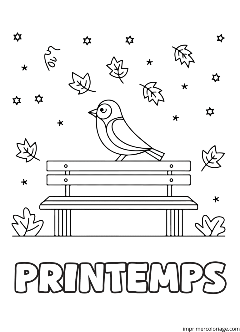 Coloriage oiseaux printemps - dessin gratuit &agrave; imprimer