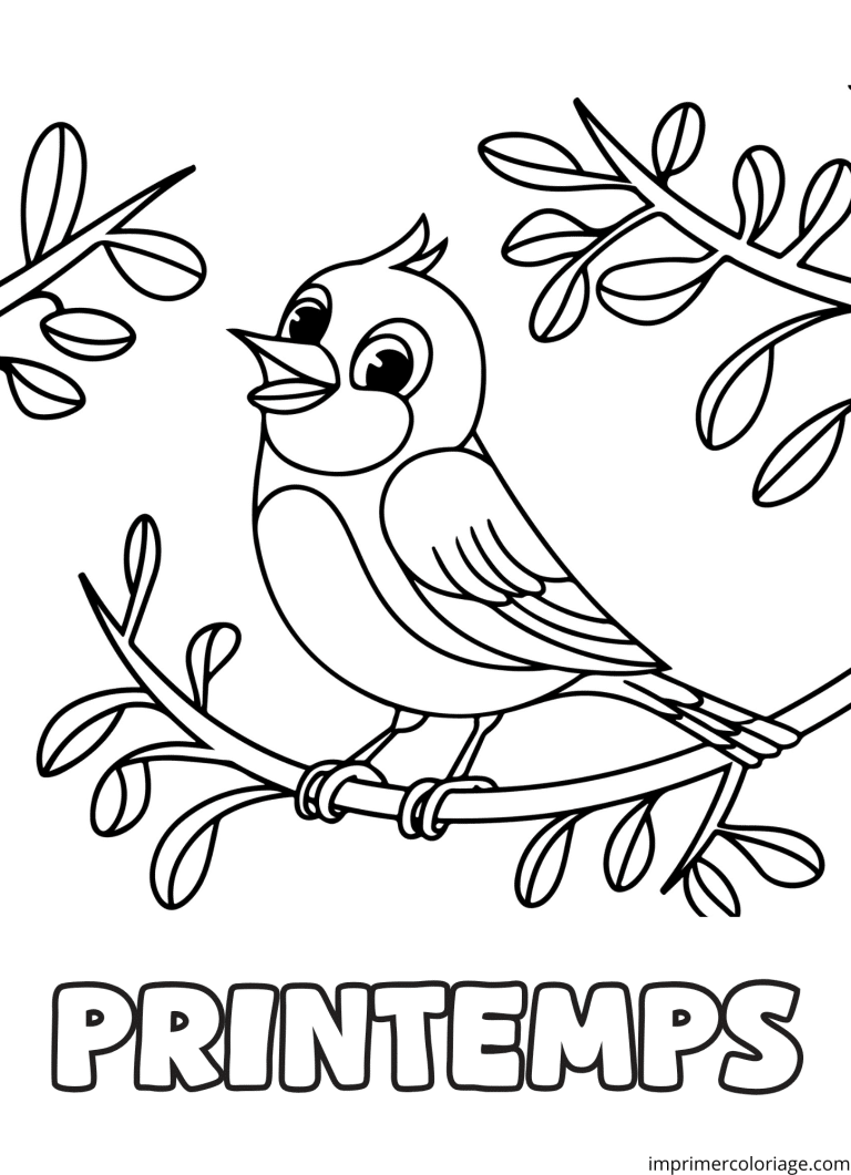 Coloriage oiseaux qui chante - dessin gratuit &agrave; imprimer