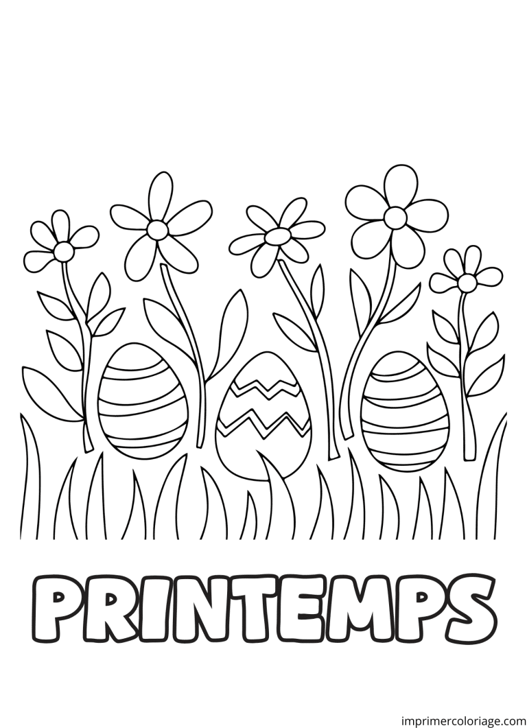 Paques et printemps - dessin gratuit &agrave; imprimer