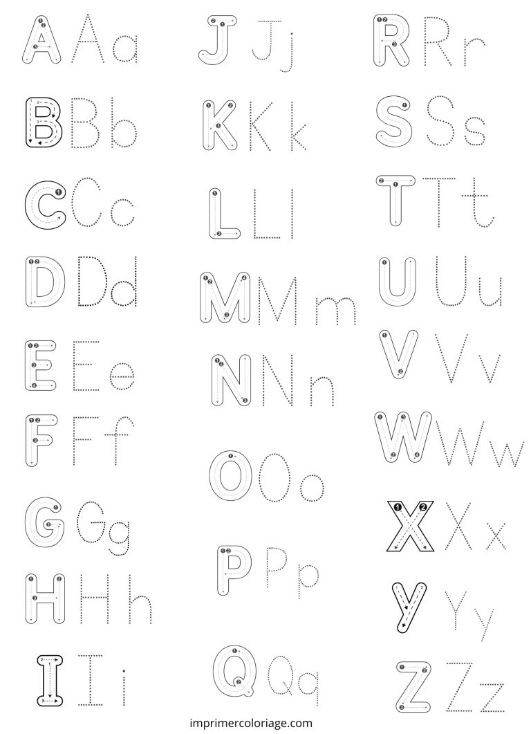 Coloriage apprendre les lettres alphabet (2) - dessin gratuit &agrave; imprimer